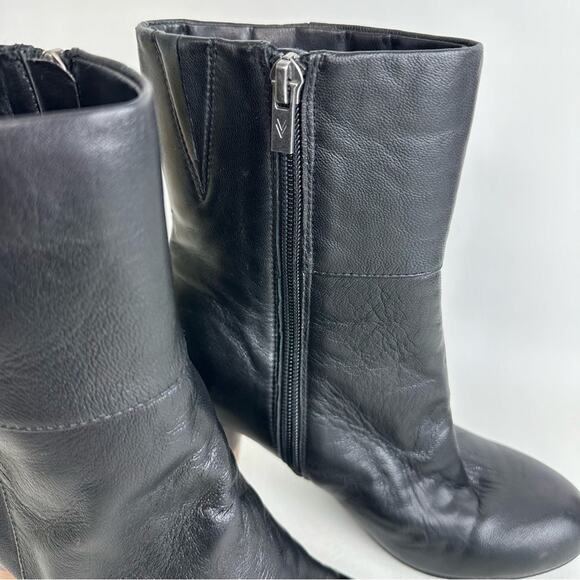 Very Volatile Womens Stacked Heeled Boots Black Leather Ankle Booties Size 6.5 - Picture 6 of 12